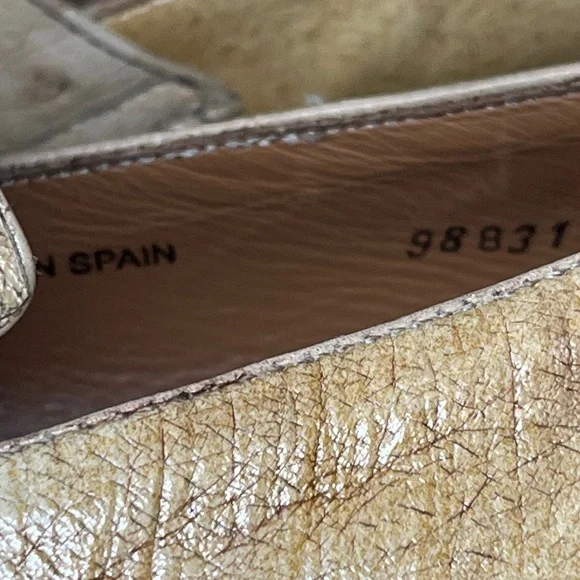 Mezlan Platinum Ostrich Quill Penny Loafers Men’s Size US 10.5 M - Picture 11 of 16